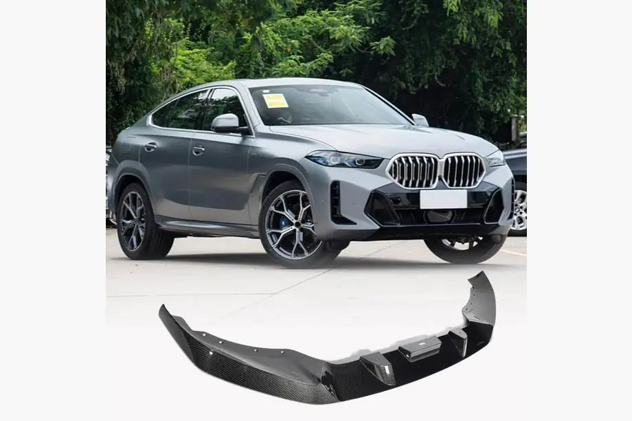 BMW X6 G06 2019–2027 Front bumper lip i carbon (til M-Sport 2023+) Foto 1