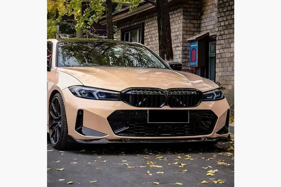 BMW 3-serie G20/G21 2018– Frontspoiler læbe Lip V5 til kofanger (til M-Sport 2022+, carbon) Foto 1