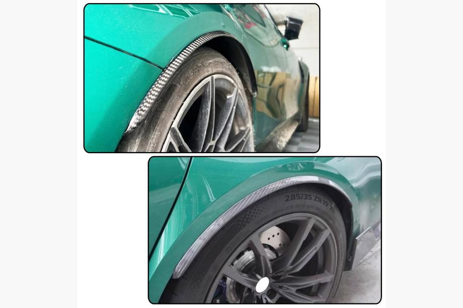 BMW 3-serie G20/G21 2018– Kulfiber skærmkantslister bag (til G80) Foto 3
