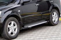 Kia Sorento I BL 2002–2009 Sidetrin Allmond Grey (2 stk., aluminium) foto 1