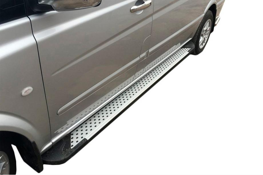 Mercedes Vito/V-klasse W447 2014– Sidetrin Allmond Grey (2 stk., aluminium) Lang (ExtraLong) Image
