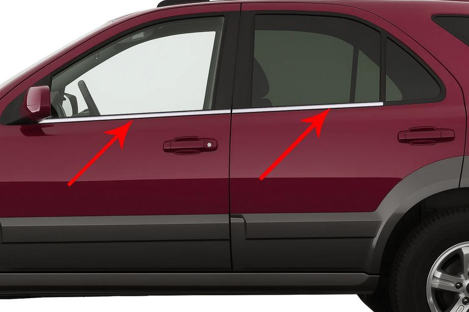Kia Sorento I BL 2002–2009 Vindueslister (4 stk., rustfrit stål) Carmos - Tyrkisk stål Image