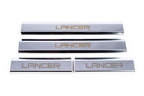 Mitsubishi Lancer X 2008– Carmos dørtrinslister, 4 stk., rustfrit stål foto 6