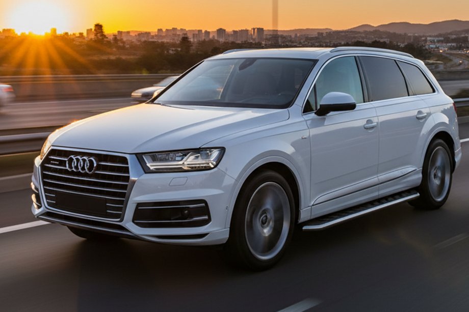 Audi Q7 2015–2026 Maydos V1 sidetrin (2 stk., aluminium ↗ rustfrit stål) Image