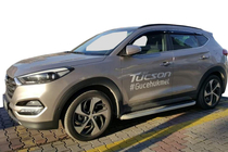 Hyundai Tucson TL 2016–2021 Sidetrin Tayga Grey (2 stk., aluminium) foto 1
