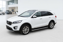 Kia Sorento III UM 2014–2020 Maydos V1 sidetrin (2 stk., aluminium ↗ rustfrit stål) foto 1