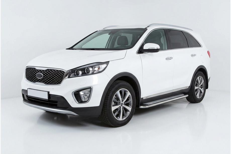 Kia Sorento III UM 2014–2020 Sidetrin Maydos V2 (2 stk., aluminium ↗ rustfrit stål) Image