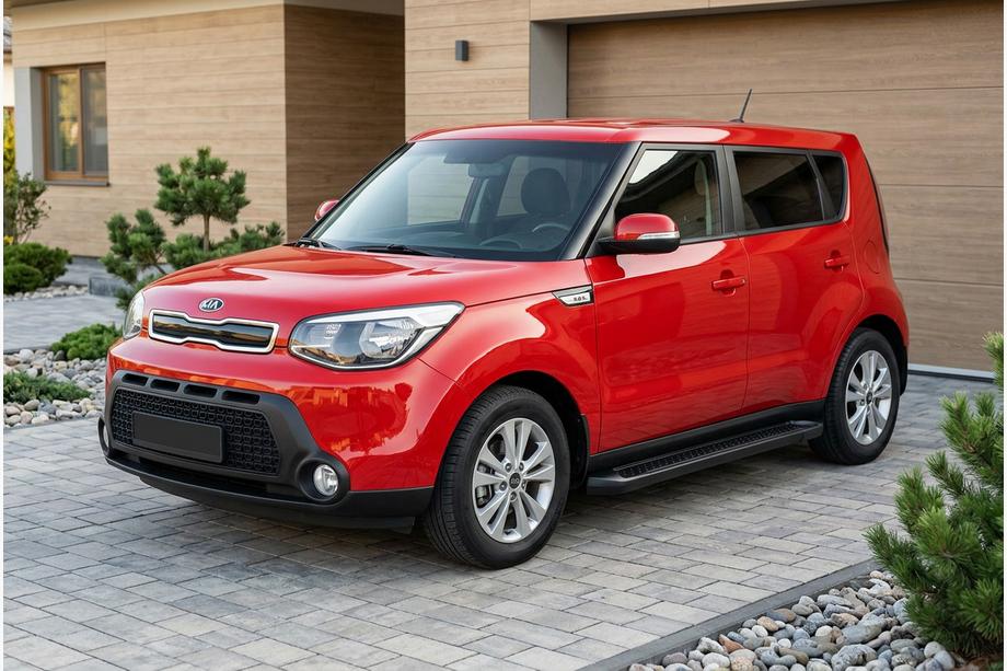 Kia Soul II 2013–2018 Allmond Black sidetrin (2 stk., aluminium) Image
