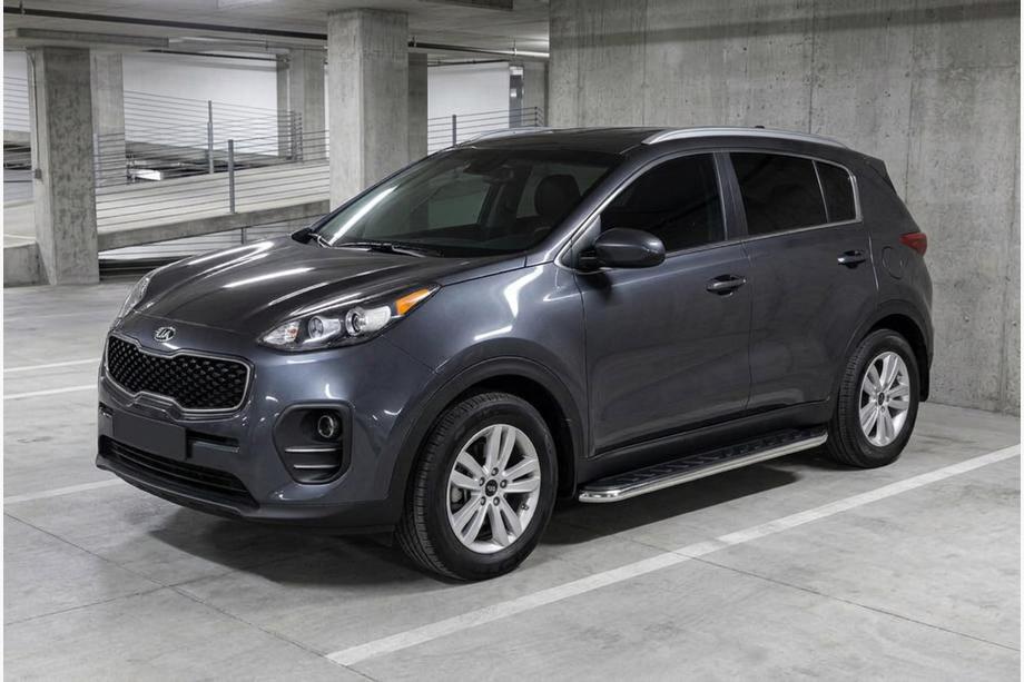Kia Sportage 2015–2021 Maydos V1 sidetrin (2 stk., aluminium + rustfrit stål) Image