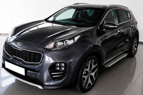 Kia Sportage 2015–2021 Sidetrin Allmond Grey (2 stk., aluminium) foto 1