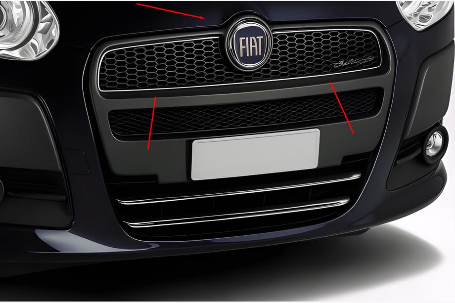Fiat Doblo II 2010–2022 Kromliste til kølergrill (2010-2015, øvre, rustfrit stål) Image