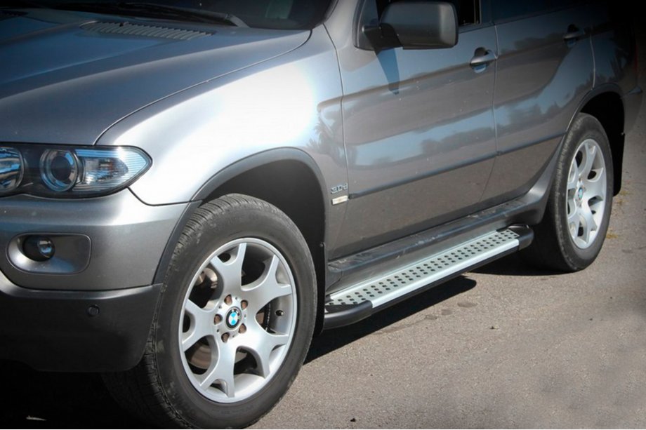 BMW X5 E53 1999–2006 Sidetrin Allmond Grey (2 stk., aluminium) Image