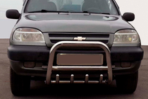 Chevrolet Niva 1998–2020 Bullbar QT006 (rustfrit stål) foto 1