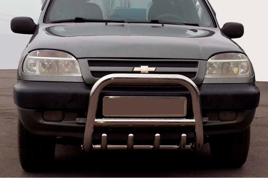 Chevrolet Niva 1998–2020 Bullbar QT006 (rustfrit stål) Image