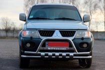Mitsubishi Pajero Sport 1996–2007 Frontbøjle ST015↗WT (rustfrit stål) foto 2
