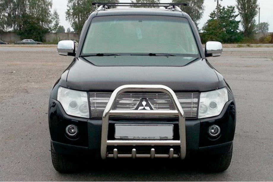 Mitsubishi Pajero Wagon IV 2006–2021 Bullbar QT007 (rustfrit stål) Image
