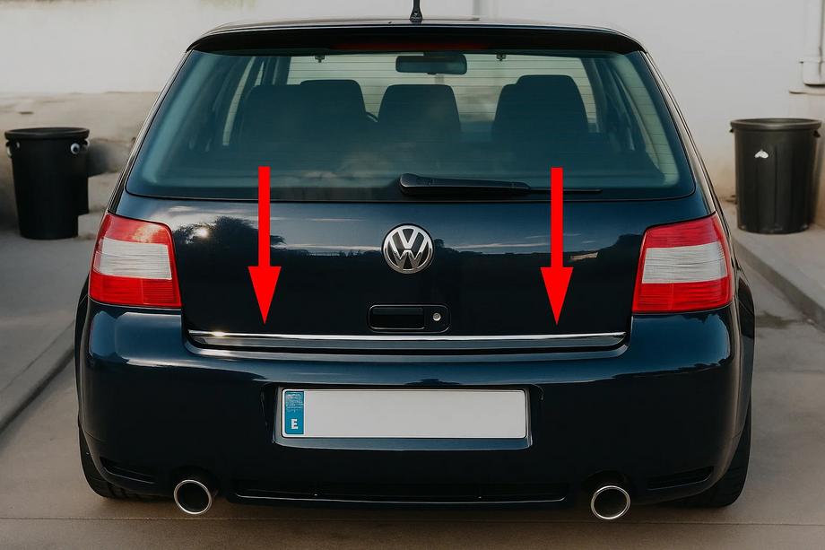 Volkswagen Golf 4 1997–2006 Bagklapskantliste (rustfrit stål) Foto 1