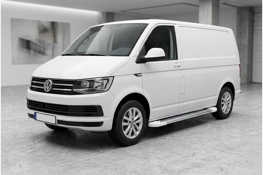 Volkswagen T6 2015–2024 Sidetrin Allmond White (2 stk., aluminium) Kort akselafstand Foto 1