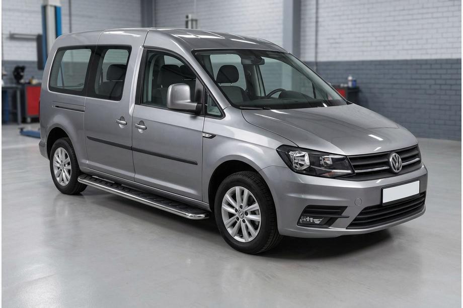 Volkswagen Caddy 2015–2020 Maydos V1 sidetrin (2 stk., aluminium + rustfrit stål) Image
