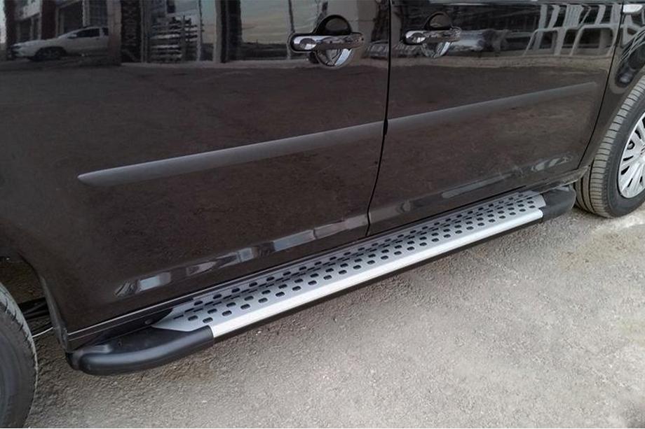 Volkswagen Caddy 2015–2020 Sidetrin Allmond Grey (2 stk., aluminium) Maxi hjulbase Image
