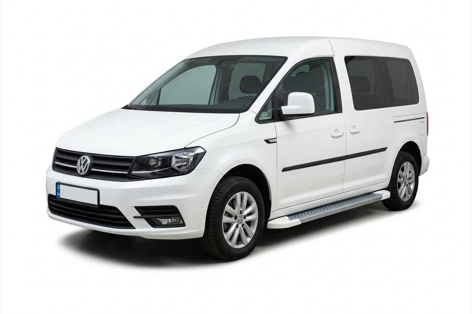 Volkswagen Caddy 2015–2020 Sidetrin Allmond White (2 stk., aluminium) Image