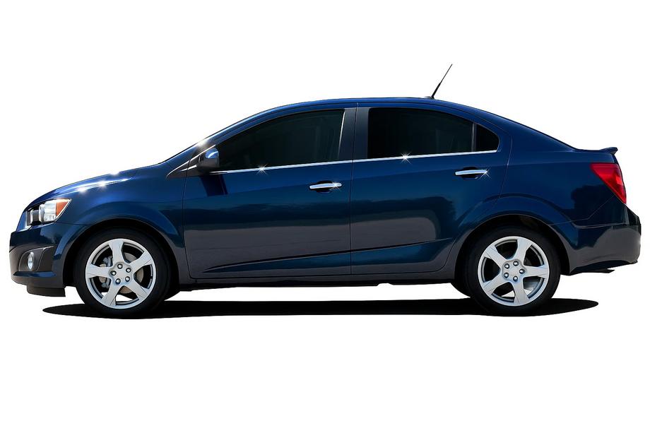 Chevrolet Aveo T300 2011–2020 Nedre vindueslister i rustfrit stål Hatchback, OmsaLine - italiensk rustfrit stål Image