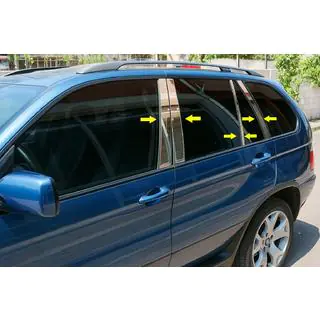 Kromlister til dørstolper (8 stk., rustfrit stål) BMW X5 E53 1999–2006 foto 1