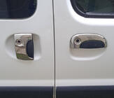 Renault Kangoo 1998–2008 Dørgrebsdæksler i rustfrit stål 2 forreste ↗ 2 skydedørshåndtag foto 1