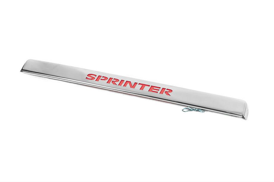 Mercedes Sprinter W906 2006–2018 Liste over nummerpladen med nummerpladelys (rustfrit stål) Rød belysning Image