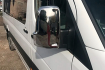 Volkswagen Crafter 2006–2016 Krom spejldæksler (2 stk.) Carmos, tyrkisk stål foto 2
