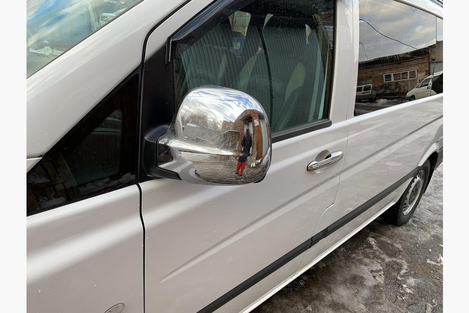 Mercedes Vito W639 2004–2014 Krom spejlkåber til Vito 2004-2010 (2 stk) OmsaLine - italiensk rustfrit stål Foto 2