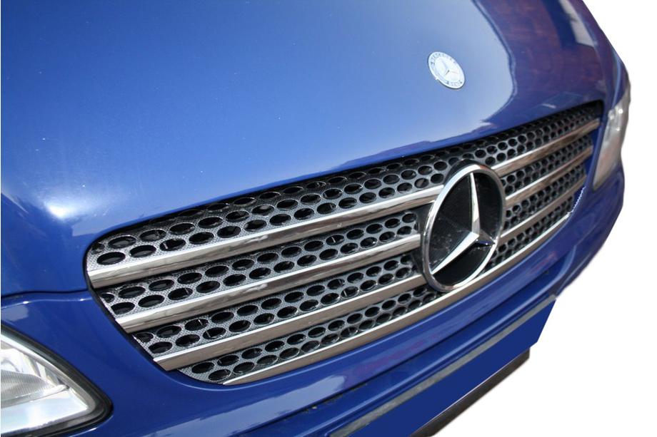 Mercedes Viano 2004–2014 Pyntelister til kølergrill (7 dele, rustfrit stål) Carmos - Tyrkisk stål Image
