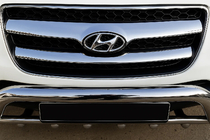 Hyundai Santa Fe 2 2006–2012 Kromliste til kølergrill (2006-2010, 2 stk., rustfrit stål) foto 1