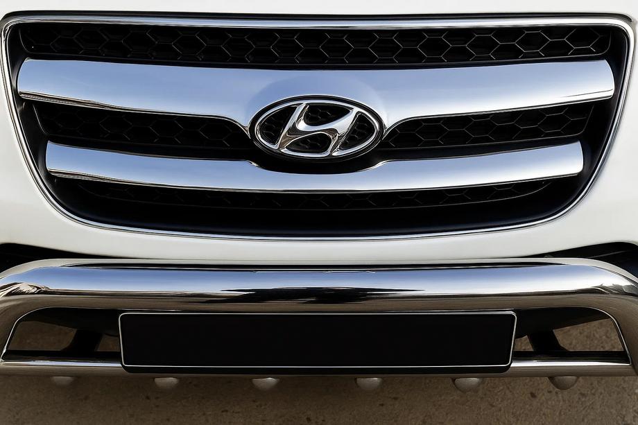 Hyundai Santa Fe 2 2006–2012 Kromliste til kølergrill (2006-2010, 2 stk., rustfrit stål) Image