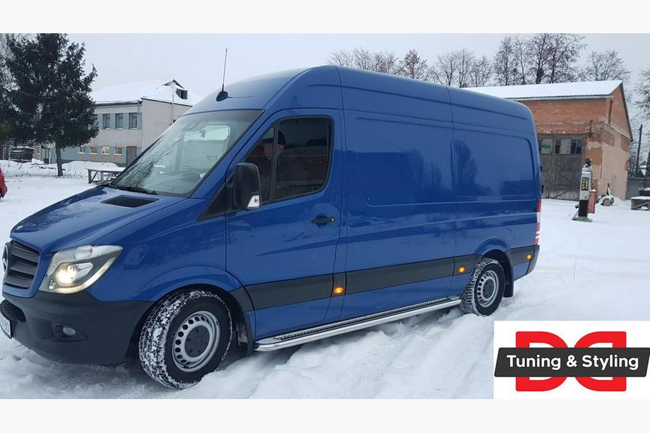Volkswagen Crafter 2006–2016 Premium sidetrin (sæt 2 stk., rustfrit stål) Ø70, mellemlang akselafstand Foto 3