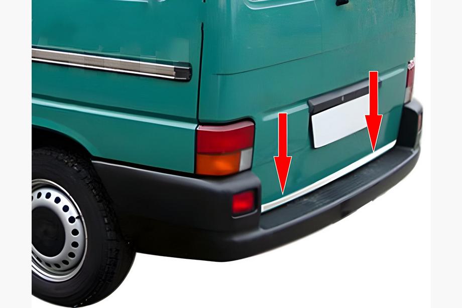 Volkswagen T4 Transporter 1990–2003 Bagagerumskantbeskytter (rustfrit stål) OmsaLine, bagklap - 1 dør Image