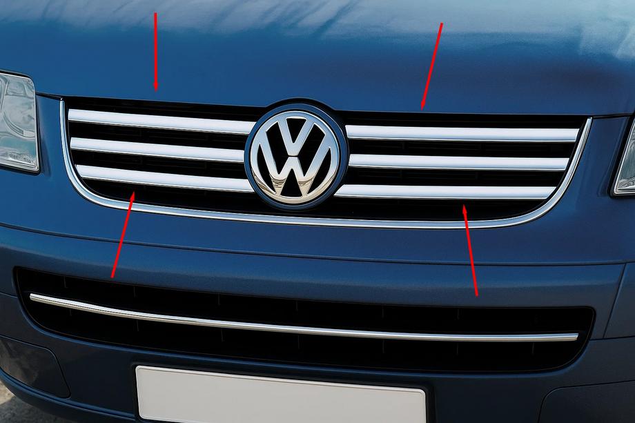 Volkswagen T5 Multivan 2003–2010 Grillister (6 stk., rustfrit stål) Image