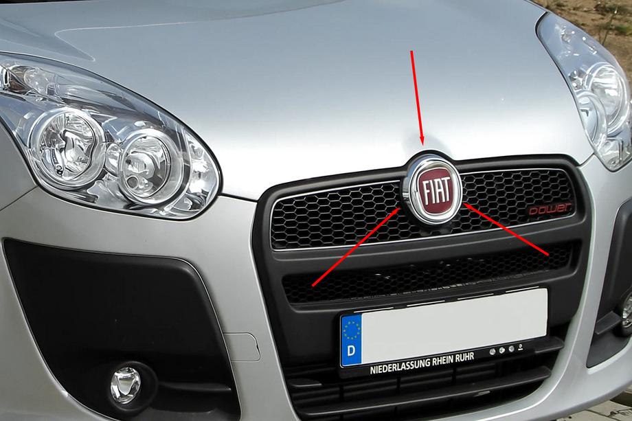 Fiat Doblo II 2010–2022 Kromholder til frontemblem (rustfrit stål) Image