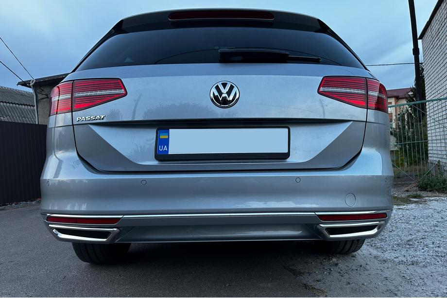Volkswagen Passat B8 2015–2023 Udstødningsimitations-dæksler SD/SW (2015-2018, 2 stk., rustfrit stål) OmsaLine - italiensk rustfrit stål Foto 6