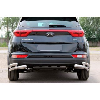 Bageste hjørnebeskyttere, dobbelte AK003-подвійний (rustfrit stål) Kia Sportage 2015–2021 foto 1