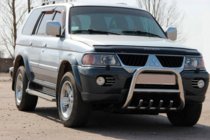 Mitsubishi Pajero Sport 1996–2007 Bullbar QT006 (rustfrit stål) foto 1