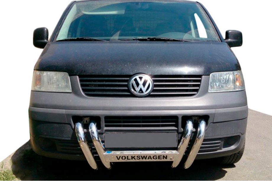 Volkswagen T5 Transporter 2003–2010 Kængurubøjle ST006-04 "Nostrils" (rustfrit stål) Foto 1