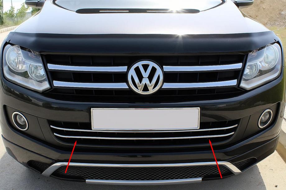 Volkswagen Amarok 2010–2022 Krom beskyttelseslister til forreste kofanger (2 stk., rustfrit stål) Image