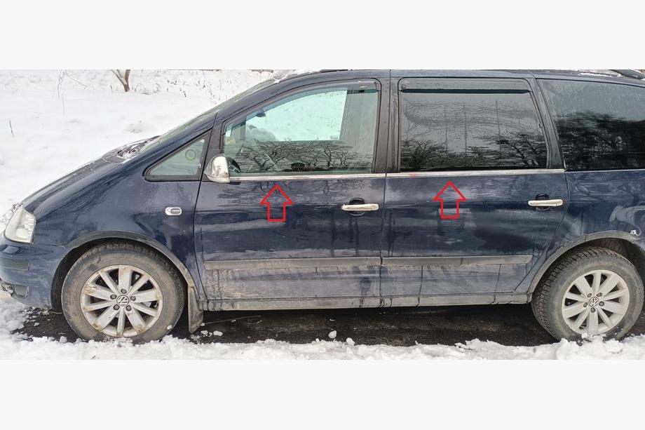 Volkswagen Sharan 1995–2010 Vindueslister (4 stk., rustfrit stål) Carmos - Tyrkisk stål Image