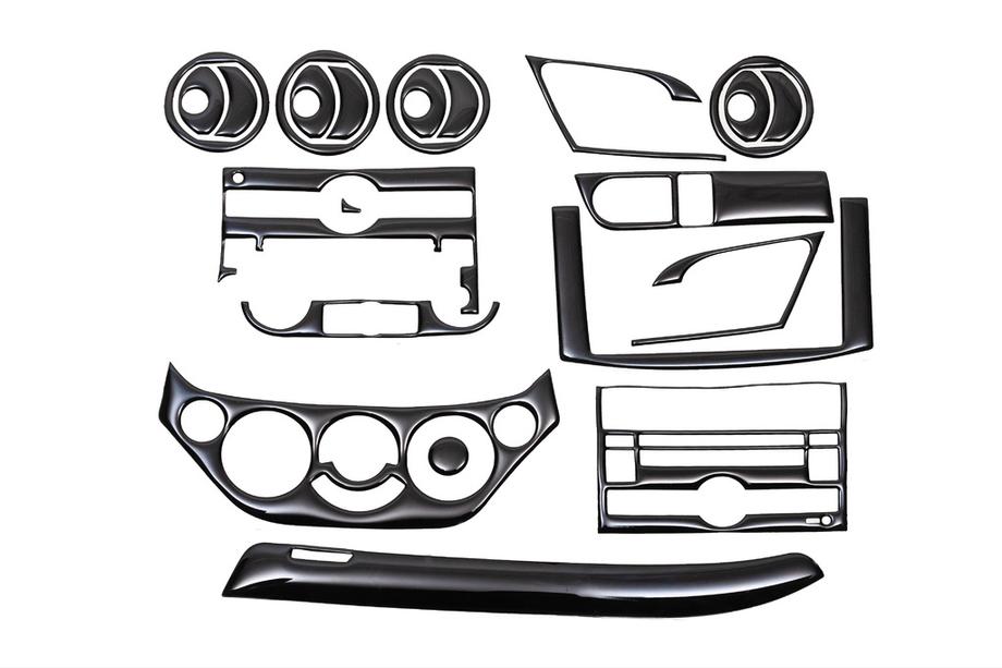 Chevrolet Aveo T250 2005–2011 Instrumentpanelbeklædninger (stort sæt) Pianolak sort Foto 3