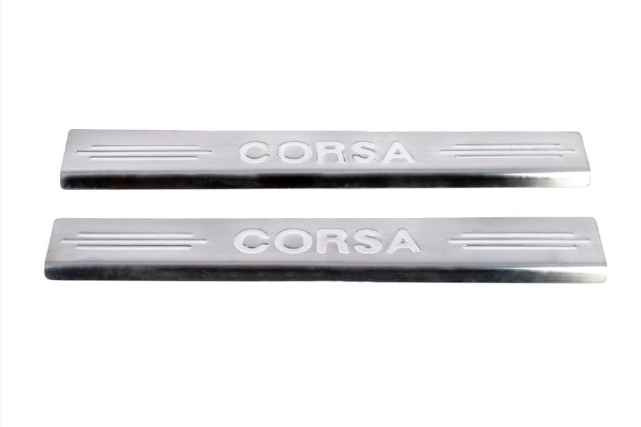 Opel Corsa C 2000–2006 Carmos V2 dørtrinslister i rustfrit stål (2 stk.) Foto 2