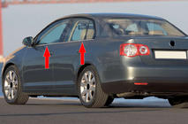 Volkswagen Jetta 2006–2011 Udvendige vindueslister i rustfrit stål (4 stk.) Carmos - Tyrkisk stål foto 1