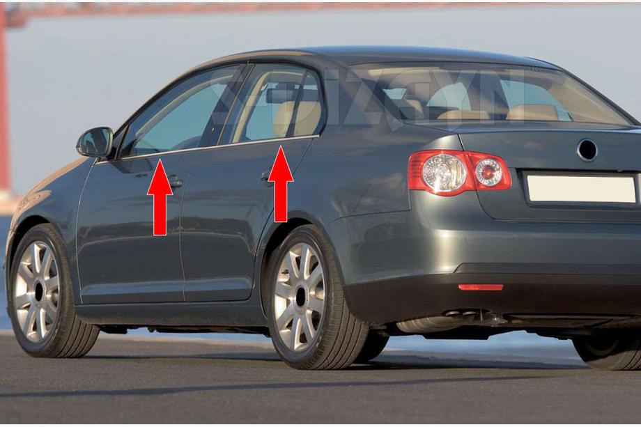 Volkswagen Jetta 2006–2011 Udvendige vindueslister i rustfrit stål (4 stk.) Carmos - Tyrkisk stål Image