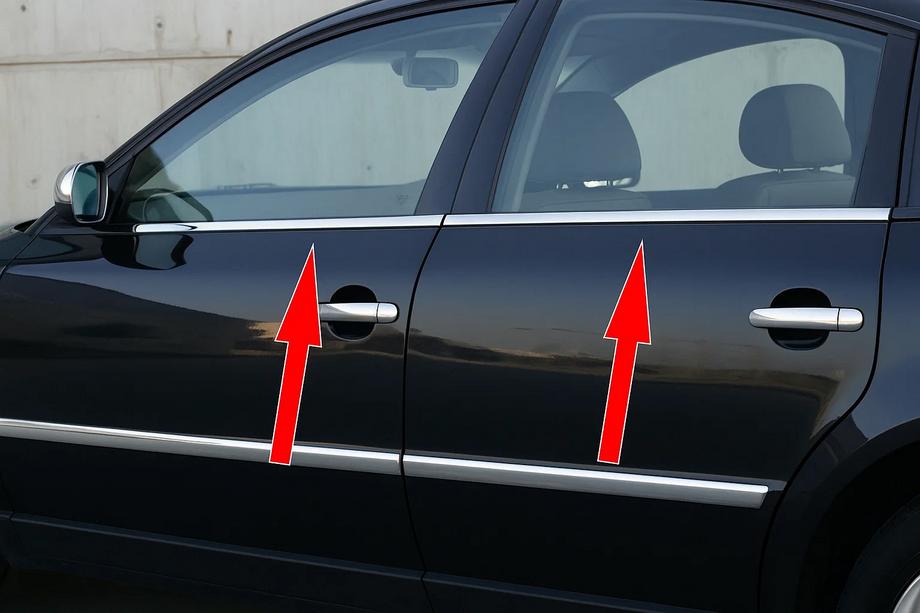Volkswagen Passat B5 1997–2005 Udvendige vindueslister i rustfrit stål (4 stk.) Image