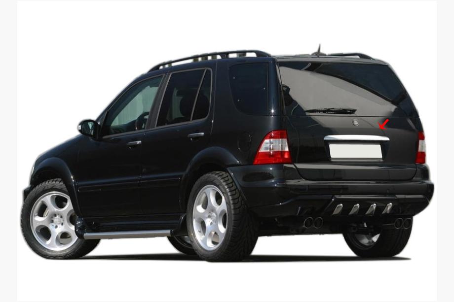 Mercedes ML W163 1997–2005 Rustfri liste over nummerpladen Foto 2